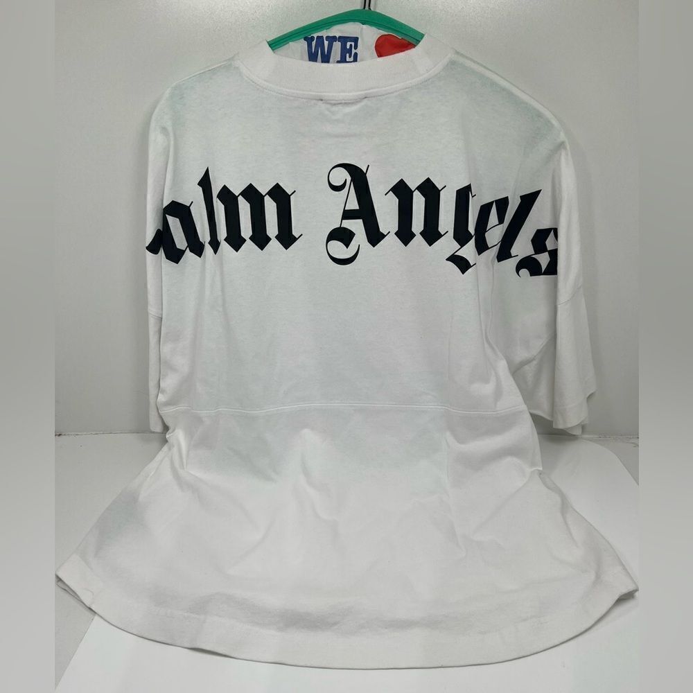 Palm Angels Size M Classic Logo Oversized White T-shirt - Picture 5 of 7